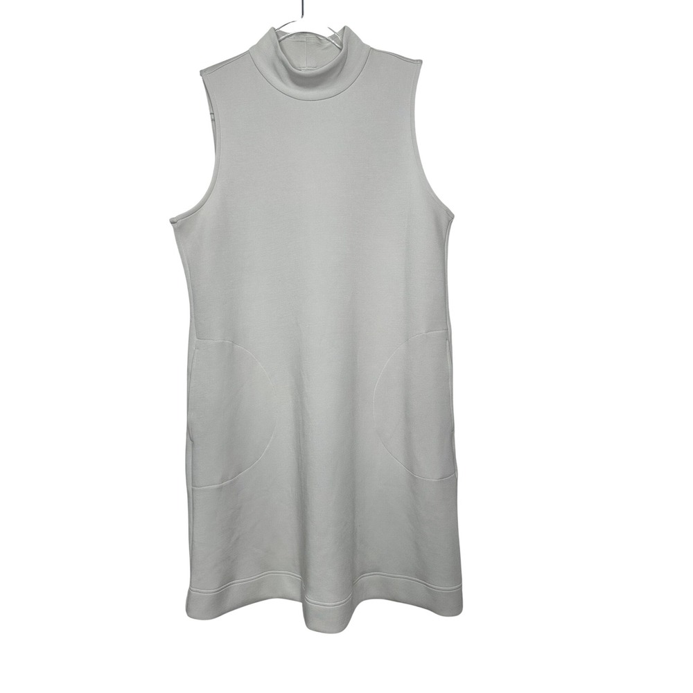 Spanx AirEssentials Mock Neck Sleeveless Dress Light Gray Size Large L